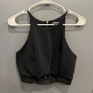 Black Cut-Out Crop Top